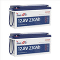 Timeusb 2 Pack 12V 230Ah LiFePO4 Battery, Built-in 150A BMS, Max. 1920W Power Output & 2944Wh Energy Lithium Battery, 15000 Cycles for Your RVs, Solar System, Off-Grid, Camper, etc