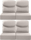 Luxury 24x24x6 Inch Smile Patio Dining Chair Cushions Set of 4 - Heavy Duty Water Slashproof Outdoor Seat Cushion for Outside Furniture Swivel Chairs Loveseat L-Shape Sofa - Beige