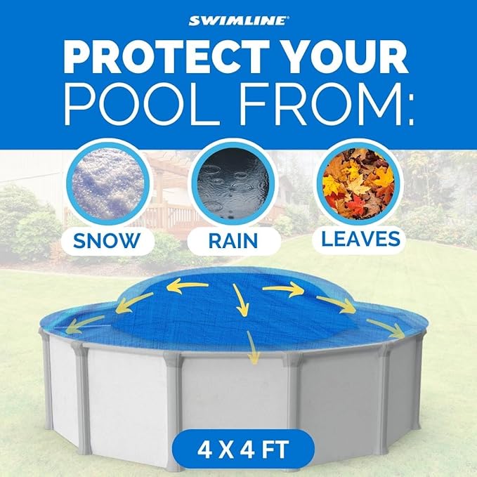 SWIMLINE HYDROTOOLS Air Pool Pillow for Above Ground Pools Cover Winterizing Guardian Premium | 4 x 4 ft Pool Cushion Float for Under Pool | Rope Included | Cold Resistant Thick Pool Pillows |11445