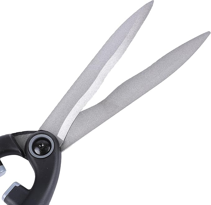 Garden Hedge Shears for Trimming and Shaping Shrubs with SK5 High Carbon Steel Non-Stick Blades, Shock-Absorbing Bumpers & Lightweight Handles