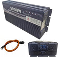 5000W Power Inverter 60V DC to 110V AC Converter with LED Display Dual AC Outlets Dual Fans Radiating for RV, Camp, Boat and Home Emergency Portable Pure Sine Wave Inverter (Smart Screen, 5000W 60V)