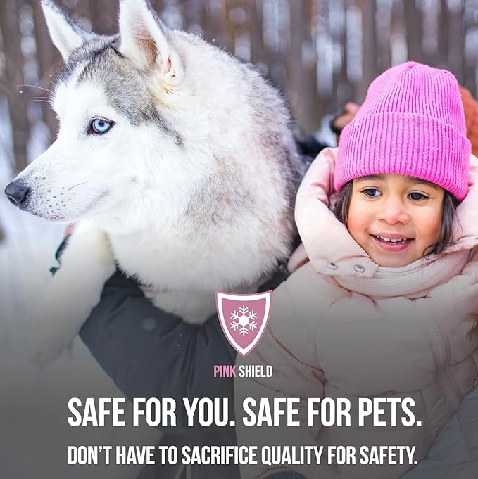Pink Snow Shield Ice Melt (50 LBS) - A Pet Safe Ice Melt That is Effective Below Zero Degrees and is Safe for Our Children, Our Pets and Our Earth (4 Pack)