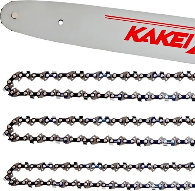 KAKEI 20 Inch Chainsaw Bar& Chain Combo .325" Pitch, .063" Gauge, 81 Drive Links (3 Chains+ 1 Bar)