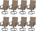 Patio Swivel Dining Chairs Set of 8, Outdoor Metal Chair with Textilene Mesh Fabric Patio Furniture Set Porch Chairs with Metal Rocking Frame for Lawn Garden Backyard