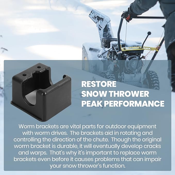 AR-PRO The Exact Replacement 585195MA Worm Bracket for Snow Throwers (Black) Set of 2 - Compatible with Murray Snow Throwers and Craftsman Gas Snow Blowers - Restore Snow Thrower Peak Performance