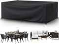 Patio Furniture Covers Outdoor Table Cover Waterproof Rectangular 420D Garden Dining Table Cover Wind Dust Proof Anti-UV Patio Sectional Couch Cover Table and Chair Set Covers 74"Lx47"Wx28"H Black