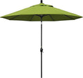 California Umbrella GSPT908302-5429 9' Round Aluminum Market, Crank Lift, Push Button Tilt, Black Pole, Sunbrella Macaw