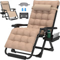 ZENPETIO 29In XL Zero Gravity Chair w/Cushion, Zero Gravity Recliner Lounge Chair for Indoor and Outdoor, Reclining Camping Chair for Lawn, Anti Gravity Chair with Cup Holder and Footrest, 440LBS