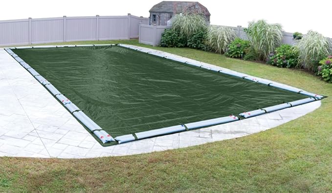 Robelle 18 x 40 ft Professional Green Winter Pool Cover for Inground Pools, 5 ft Overlap (23 x 45 ft Cover Size), Solid 12 x 12 Scrim, 3.7 oz/yd2, 15-Year Warranty, Style: 371840R