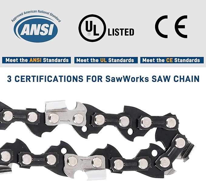 3-Pack Chainsaw Chain 20 Inch .325" Pitch .050" Gauge 81 Drive Links