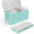 Outvita Foldable 75 Gallon Outdoor Storage Box, Plastic Storage Containers with Lid, Patio Deck Box Furniture for Garden, Pool, Balcony, Yard (Green)