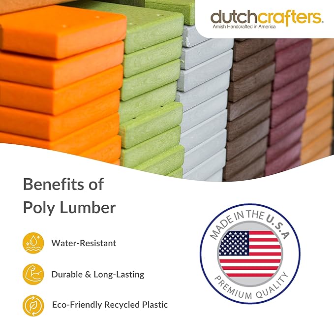 DutchCrafters Poly Waterproof Outdoor Deck Box 200-Gallon Large Deck Box Weatherproof Storage for Pool Decor, Porch Packages, Pool Towel Holder, Holds Up To 10 Cushions - Amish Made in USA (Green)