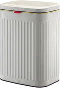 2.11Gallon 8L Carbon Steel Trash Can Door Compost Bin Wall Mounted 2 Ways Sliding Lid Compost Bin Countertop Kitchen Hanging Cabinet Door Trash Bin Metal Garbage Bin Cubo de Basura Ivory