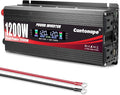 1200W/2400W(Peak) Power Inverter DC 12V to 110V/120V AC Converter with LCD Display Dual AC Outlets 3.0A USB and Type-C Car Inverter for Truck Vehicles Laptop Trip