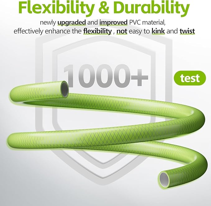 SPECILITE Flexible Garden Water Hose 150 Ft, Heavy Duty, Lightweight and Leak-Proof Pipe× 1/2 In, 3/4" Brass Swivel Fittings,Burst 600 PSI, Non-Expandable, Kink-Proof, For Car, Yard, Outdoor, Lawn