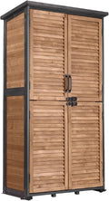GUTINNEEN Outdoor Storage Cabinet Upgraded with Metal Frame Durable Storage Shed with Floor and Adjustable Shevels Waterproof Garden Tool Shed