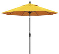 California Umbrella 9' Round Aluminum Pole Fiberglass Rib Market Umbrella, Crank Lift, Collar Tilt, Black Pole, Sunbrella Spectrum Mist