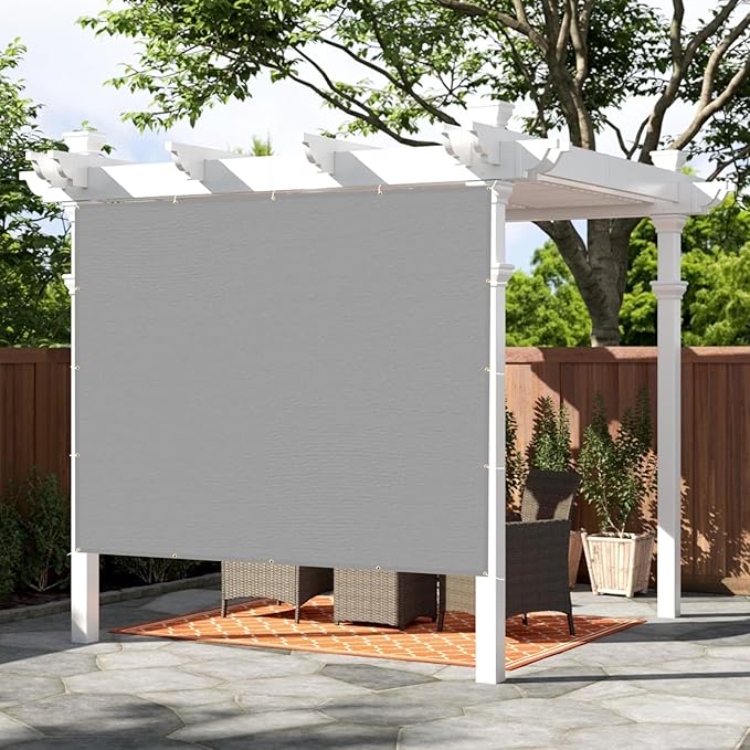 SUNNY GUARD Shade Cloth Custom Size 18x21 FT Sun Shade Screen Fabric Shade Cover Tarp with Grommets for Pergola Backyard Garden, Light Grey(We Customized)