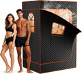 NAIZEA 2 Person Sauna Box, Portable Steam Sauna, Portable Saunas for Home Spa with 3L 1200W Steamer, Remote Control, 2 Folding Chair,1 or 2 Person Full Body Saunas Tent for Relaxation, 3.9'x2.9'x5.9'