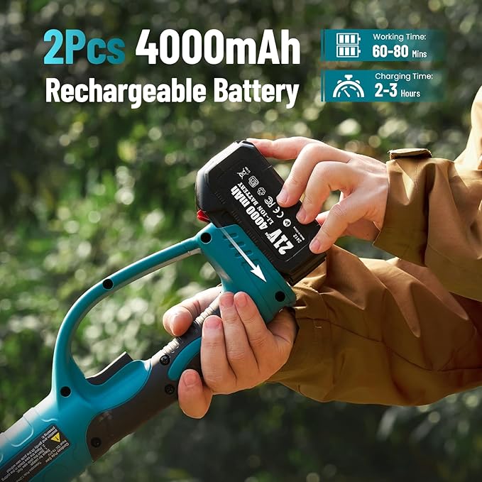 SEESII 2-in-1 Electric Pole Saws: 2-in-1 Brushless Mini Chainsaw Cordless 6 Inch, 2 x 4000mAh Batteries Limb Saw for Tree Trimming, Chain Saw with Extension Pole for Branch Cutter,P6 Ace