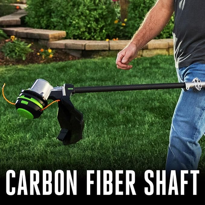 EGO POWER+ String Trimmer, Battery Powered, 16" Trimmer for Weeds and Grass with POWERLOAD, Telescopic Carbon Fiber Shaft, Includes 56V 2.5Ah Battery and Charger - ST1611T