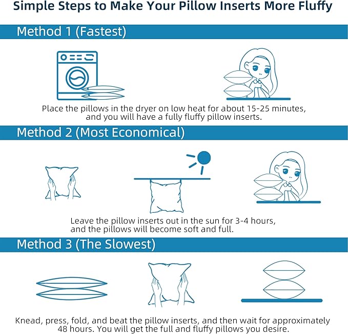 20 x 20 Outdoor Pillow Inserts Pack of 4 Large Throw Pillow Inserts Waterproof Patio Furniture Pillows Decorative Porch Couch Pillows Premium White Square Sofa Cushion Sham Stuffer
