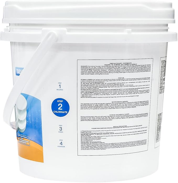 Chlorine Tablets 3 inch 5 Pounds, TABIT Swimming Pool Long Lasting Chlorinating Tablets, Slow Dissolving, Tri-Chlor for Swim Pool, Hot Tubs, Spa
