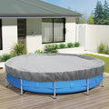 ECOOPTS 14 ft Round Pool Cover for Above Ground Pools, Swimming Pool Cover Protector Winter Safety Cover (Light Grey)