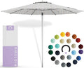 Midtown Umbrellas Push Pop Sunbrella Umbrella 10 Feet Large Outdoor Umbrella With Infused Gem Acrylic Fabric - Deck Patio Umbrella, Backyard Umbrella, Garden Umbrella & Pool Umbrella - Black Pole