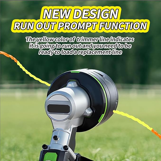 4 Pack String Trimmer Line Compatible with Ego String Trimmer 0.095" 56FT Weed Eater String Pre-Cut Dual Color Fast-Positioning Triangular Twisted Trimmer Line Universal Fit Weed Wacker String