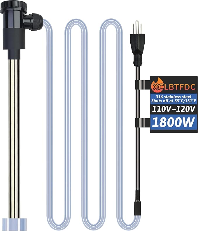 1800W Submersible Water Heater Portable Electric Pool and Hot Tub Immersion Water Heater with Temp Control, WiFi Timer for Bathtub, Spa, Swimming pool, above ground pool and baptismal pool
