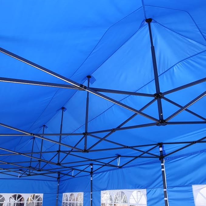 COBIZI 10x30 Pop Up Canopy with 8 Sidewall,Heavy Duty UPF 50+ All Season Wind Waterproof Commercial Outdoor Wedding Party Tents for Parties Canopy Gazebo with Roller Bag(10 x 30 ft Khaki)