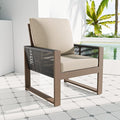 COOS BAY Natural Cedar Wood Patio Chair with Cushions, Durable Outdoor Furniture, Patio Dining Armchair for Deck, Porch, or Garden, 1 Piece, Brownish/Beige
