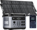 OUKITEL P2001 PLUS 2400W Power Station with 2x200W Solar Panels, 2048Wh Solar Generator(Peak 5000W) 1.5Hrs Fast Full Charging APP Control LiFePO4 Battery Backup for Camping Emergency RVs