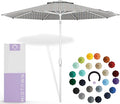 Midtown Umbrellas The Swilt 9 Feet Patio Umbrella in Sunbrella Infused Gem Acrylic Fabric - Fiberglass Ribs, Auto-Tilt Aluminum Frame For Backyard, Deck, Garden, Pool - White Pole