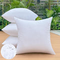 18 x 18 Outdoor Pillow Inserts Set of 4 Medium Square Patio Furniture Pillows for Porch Couch Fall Throw Pillow Inserts Premium Decorative Stuffer Pillows Waterproof White Sofa Cushion