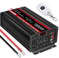 JIGUUN 1500 Watt Pure Sine Wave Inverter DC 12V to AC 120V Converter, Remote Control Power Car Inverter with LED 4 AC Outlets USB Output for Outdoor Camping RV.