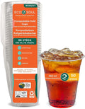 ECO SOUL 100% Clear Compostable Party Cups | (50 Count, 12 oz) | Disposable | Biodegradable | Plant Based Eco-friendly Alternative to Paper & Plastic Cups | For Weddings & Gatherings
