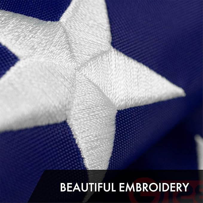 G128 Combo Pack: USA American Flag 3x5 Ft Embroidered Stars & Alaska State Flag 3x5 Ft Embroidered