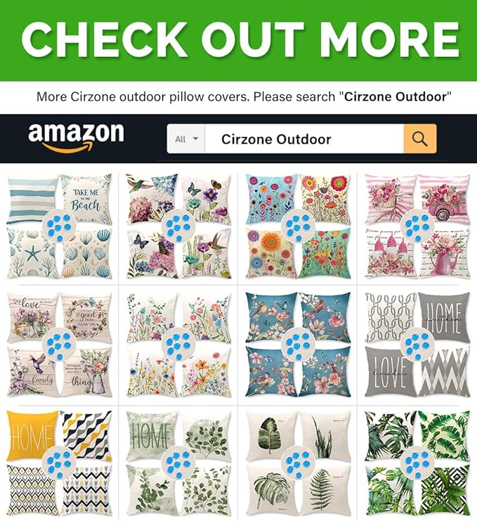 Cirzone Waterproof Outdoor Pillow Covers 18x18 Inch Set of 4 Modern Geometric Pillow Covers for Patio Furniture Garden Sofa