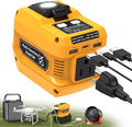 220W Power Inverter for Dewalt 20V Battery, DC 20V to AC 110V Battery Inverter, Portable Power Station Generator with 1 AC Outlet, 2 USB Ports & 1 Type-C Fast Charging, 400LM LED Work Light