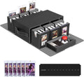 Commander Deck Box for MTG, 6-Deck Modular Card Case with Dice Tray Holds 600+ Double-sleeved Cards, Removable Trading Cards Storage Box with 35PT Magnetic Card Holders for TCG, Black Grey