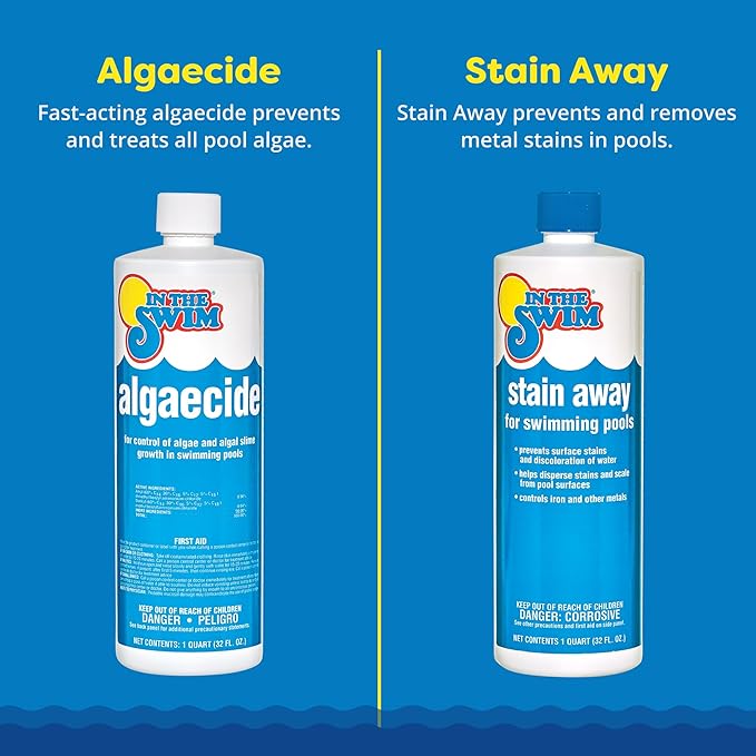 In The Swim Deluxe Chemical Value Kit and Chlorine Bundle - Pre-Measured Kit for Seasonal Maintenance - 25lb Bucket 3-Inch Chlorine Tablets - Inground and Above Ground Pools Up to 15K Gallons