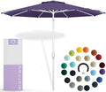 Midtown Umbrellas The Swilt 8 Feet Patio Umbrella in Sunbrella Bengali Purple Acrylic Fabric - Fiberglass Ribs, Auto-Tilt Aluminum Frame For Backyard, Deck, Garden, Pool - White Pole