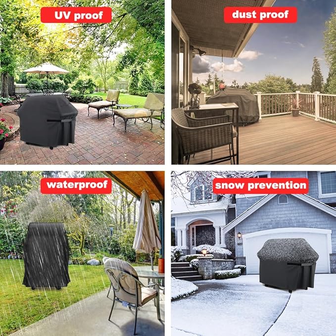 BBQ Grill Cover, 75-Inch Heavy Duty Waterproof UV Resistant Tear Resistant BBQ Gas Grill Cover for Nexgrill Brinkmann Weber Char-Broil and More