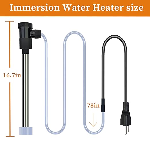 1800W Submersible Pool and Hot Tub Portable Electric Immersion Water Heater with Auto Shut Off and WiFi Timer for Bathtub, Swimming pool, Above Ground Pool, Spa, baptismal pool & Baptistry