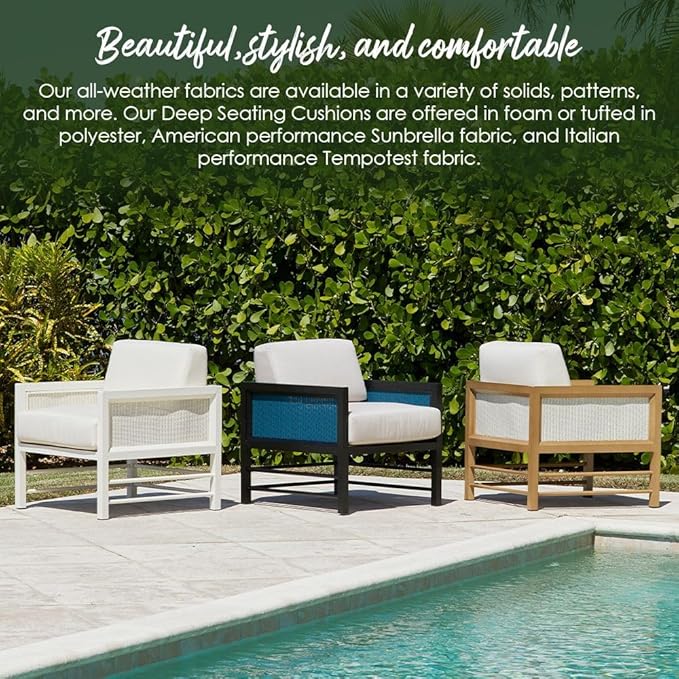 RSH Décor: Indoor Outdoor Deep Seating Chair Cushion with Pillow Back | All Weather Polyester Fabric | Seat 25” W x 25” D & Back 25” W x 21” H | Kiwi Green