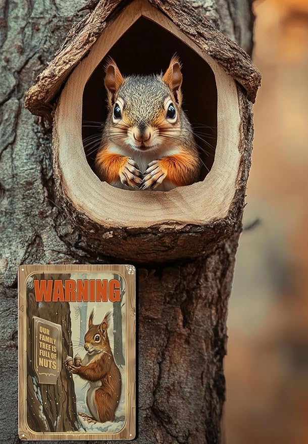 Funny Squirrels Signs Welcome To The Nut House Squirrels Stuff For Indoor Outdoor Decor 12x8 Inches Our Family Tree Is Full Of Nuts