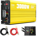XWJNE 3000W Pure Sine Wave Power Inverter 24V DC to 120V AC Converter with LED Display and Remote Controller for Home, RV, Truck, Off-Grid Solar Power