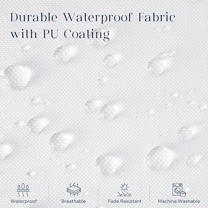 Phantoscope Pack of 2 Premium Outdoor Pillow Inserts, Dual Usage Waterproof Throw Pillows No Cover Needed, Decorative Couch Sham Cushion Stuffer Patio Couch Tent, White 18 x 18 Inches